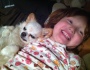 Awake, Asleep (pictures of a girl and a chihuahua)