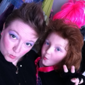 The girl and I, with our 80's popstar diva duck faces.